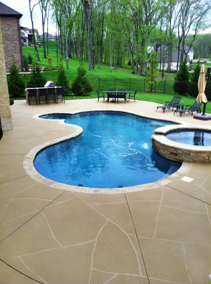 large fiberglass pool